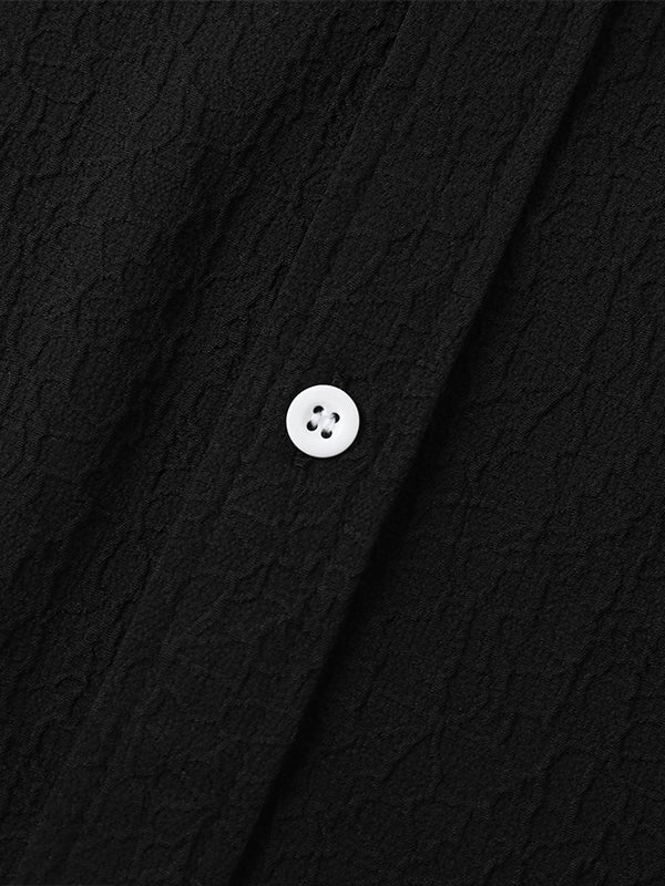 Men's Solid Color Marble Pattern Textured Casual Short Sleeve Shirt - SHIRTS - 24B0836600_S - MOOD Melbourne