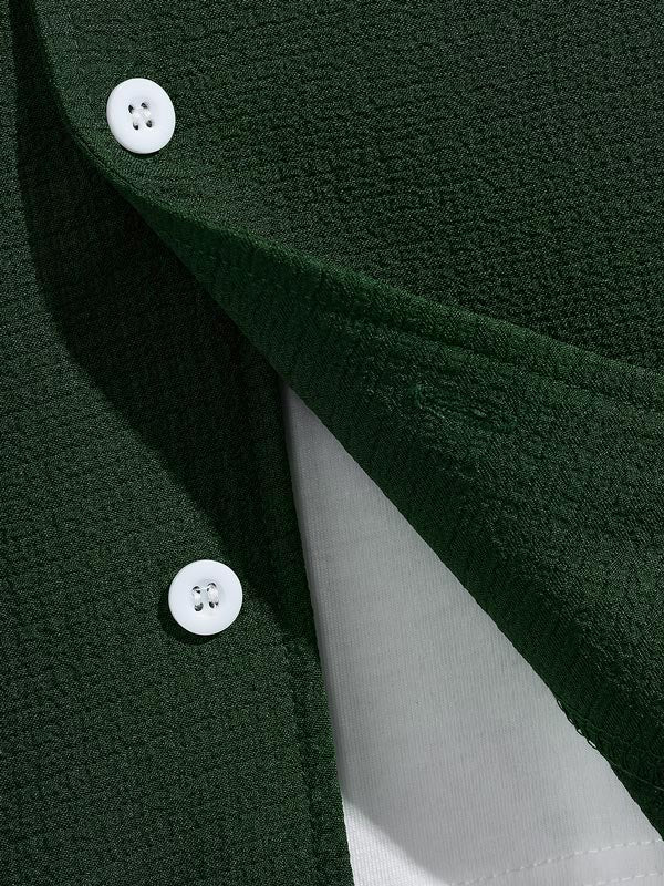 Men's textured Cuban collar shirt casual shorts set - SETS - 24B2300540_S - MOOD Melbourne