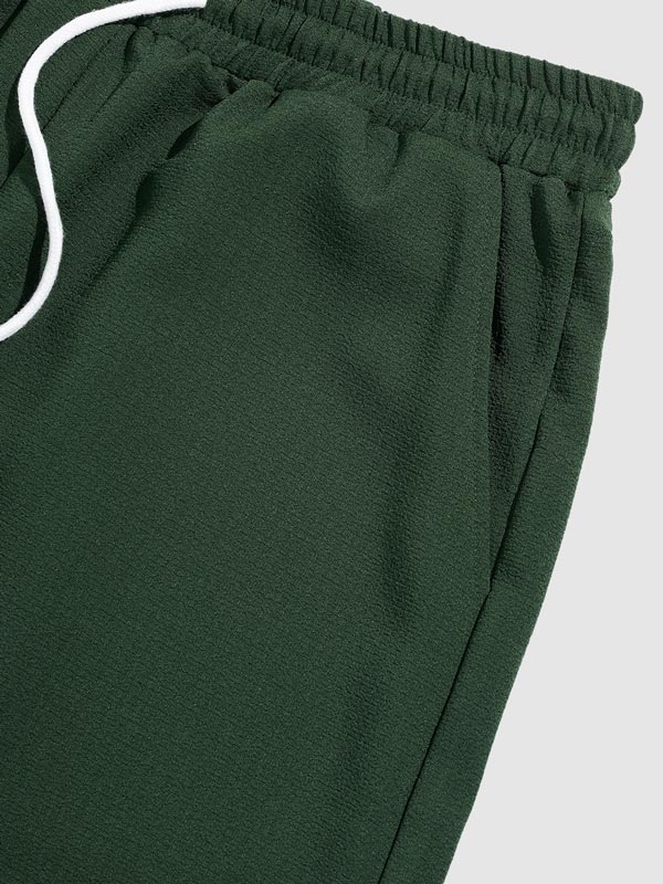 Men's textured Cuban collar shirt casual shorts set - SETS - 24B2300540_S - MOOD Melbourne