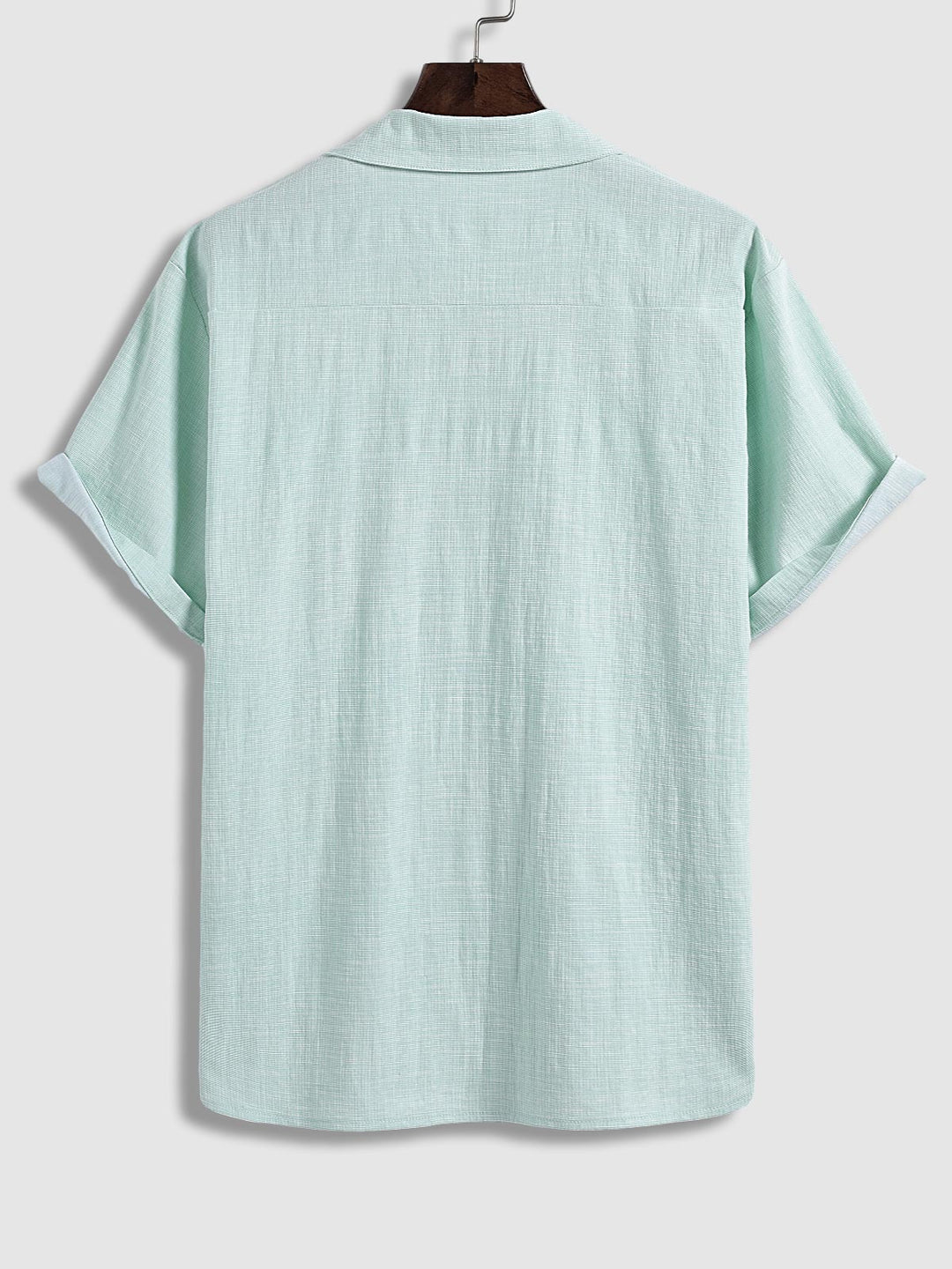 Men's textured short - sleeved shirt casual shorts solid color set - SETS - 24B2301540_S - MOOD Melbourne