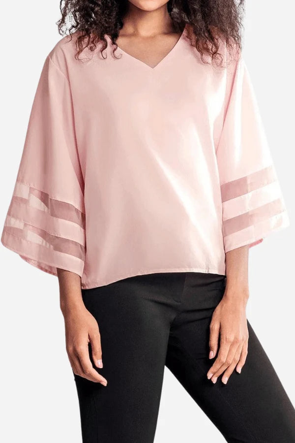 Mood - Mesh panel sleeve loose fit top