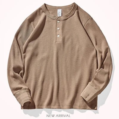 Miles | Classic Waffle Henley Shirt - Shirt - MOOD Melbourne