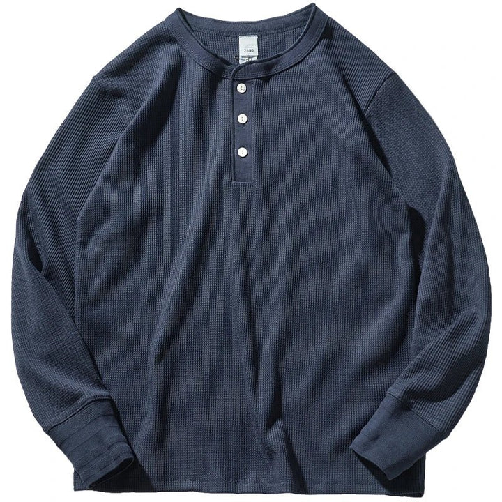 Miles | Classic Waffle Henley Shirt - Shirt - MOOD Melbourne