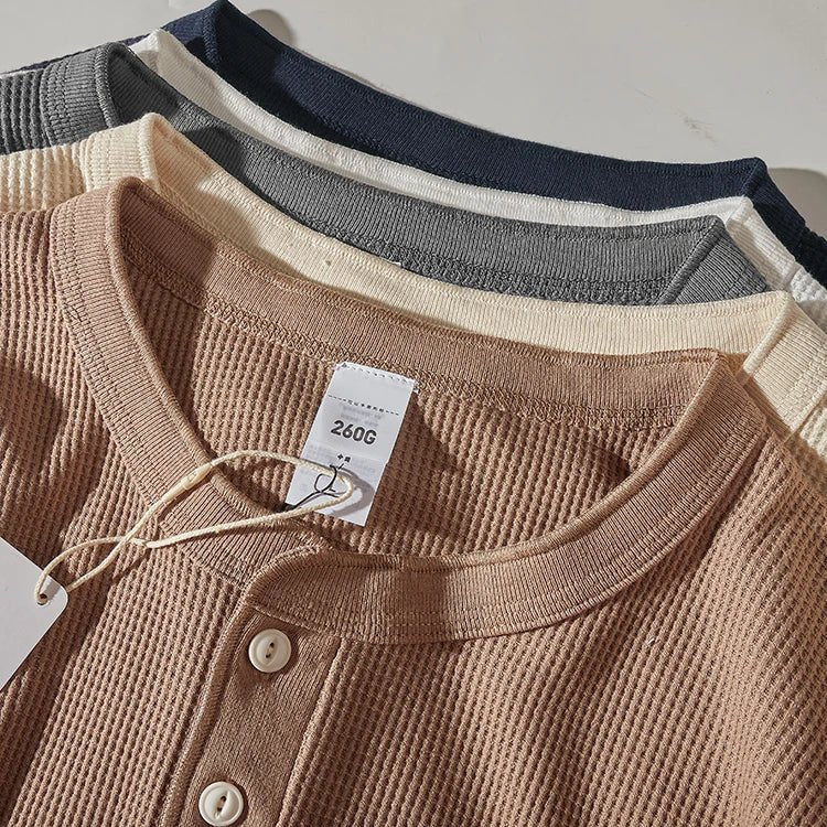 Miles | Classic Waffle Henley Shirt - Shirt - MOOD Melbourne