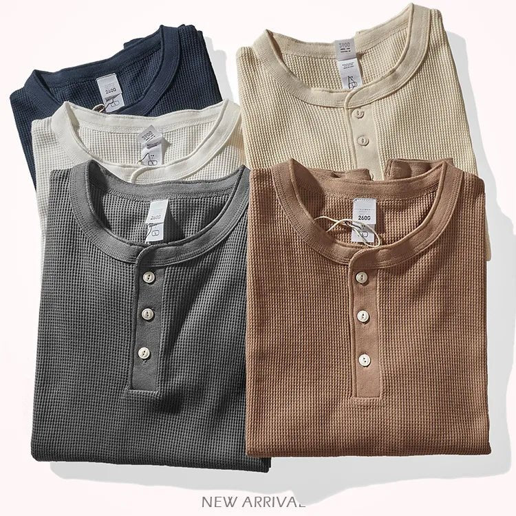 Miles | Classic Waffle Henley Shirt - Shirt - MOOD Melbourne