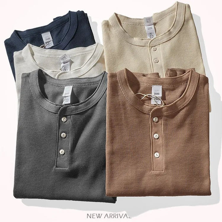 Miles | Classic Waffle Henley Shirt - Shirt - MOOD Melbourne