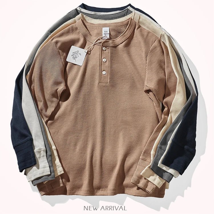 Miles | Classic Waffle Henley Shirt - Shirt - MOOD Melbourne