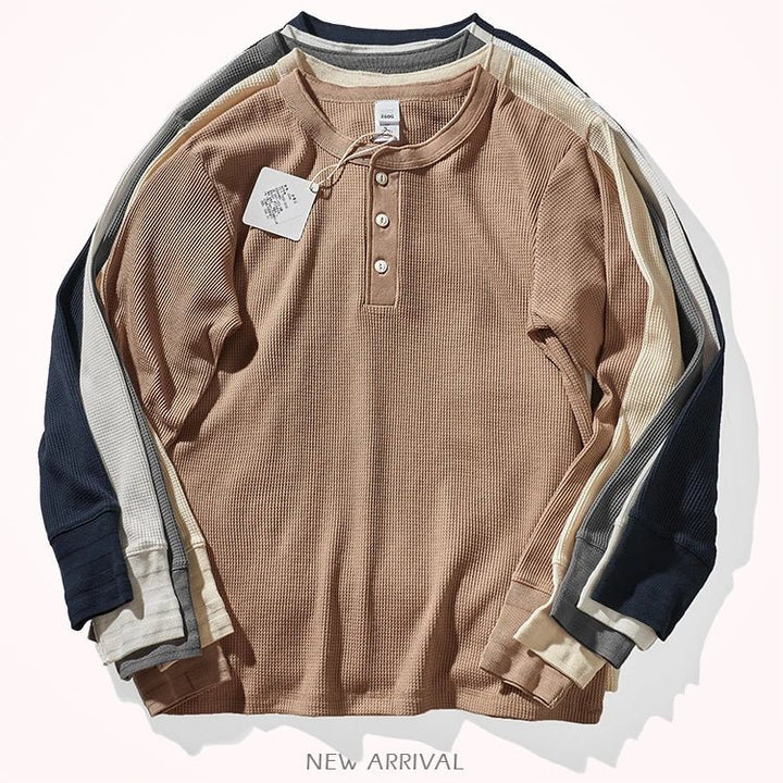 Miles | Classic Waffle Henley Shirt - Shirt - MOOD Melbourne