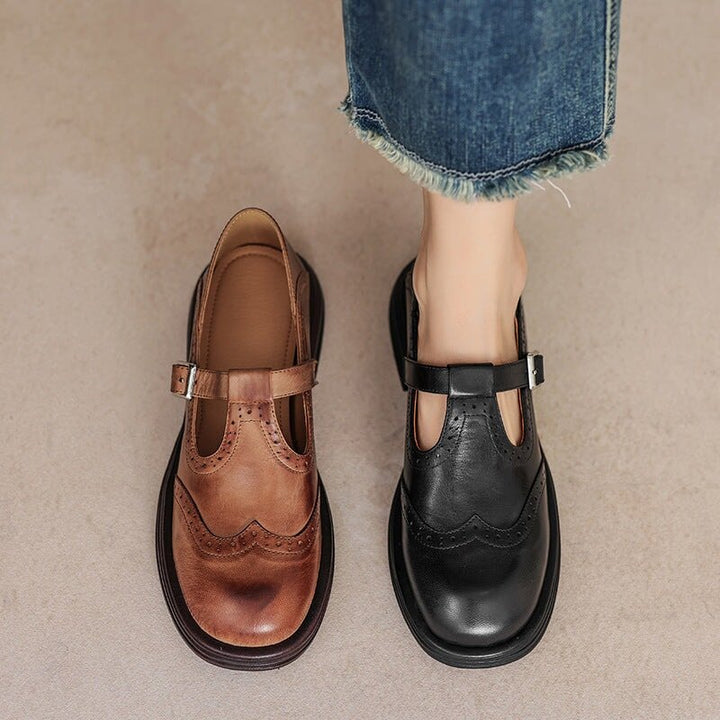 Mira | Vintage T - Strap Flats - Shoes - MOOD Melbourne