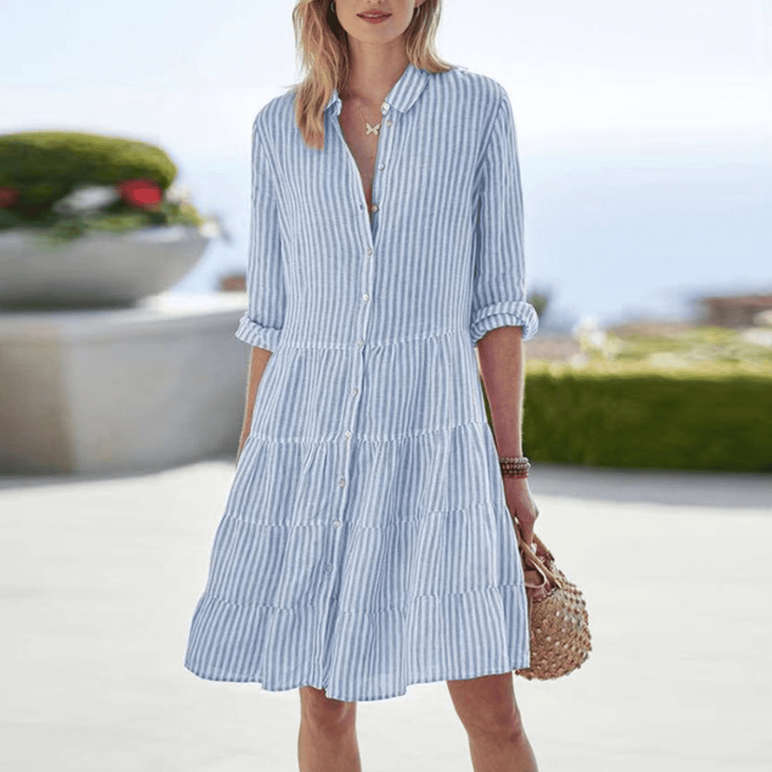 Aurelia | Striped Button-Down Dress