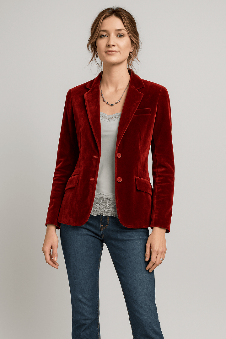 Noemie | Elegant Slim Fit Velvet Blazer - Blazer - MOOD Melbourne