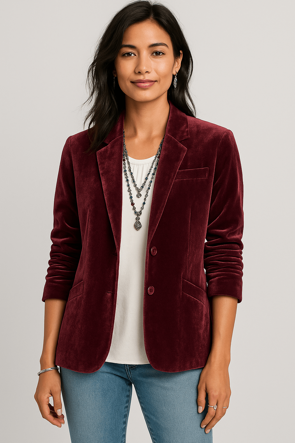 Noemie | Elegant Slim Fit Velvet Blazer - Blazer - MOOD Melbourne