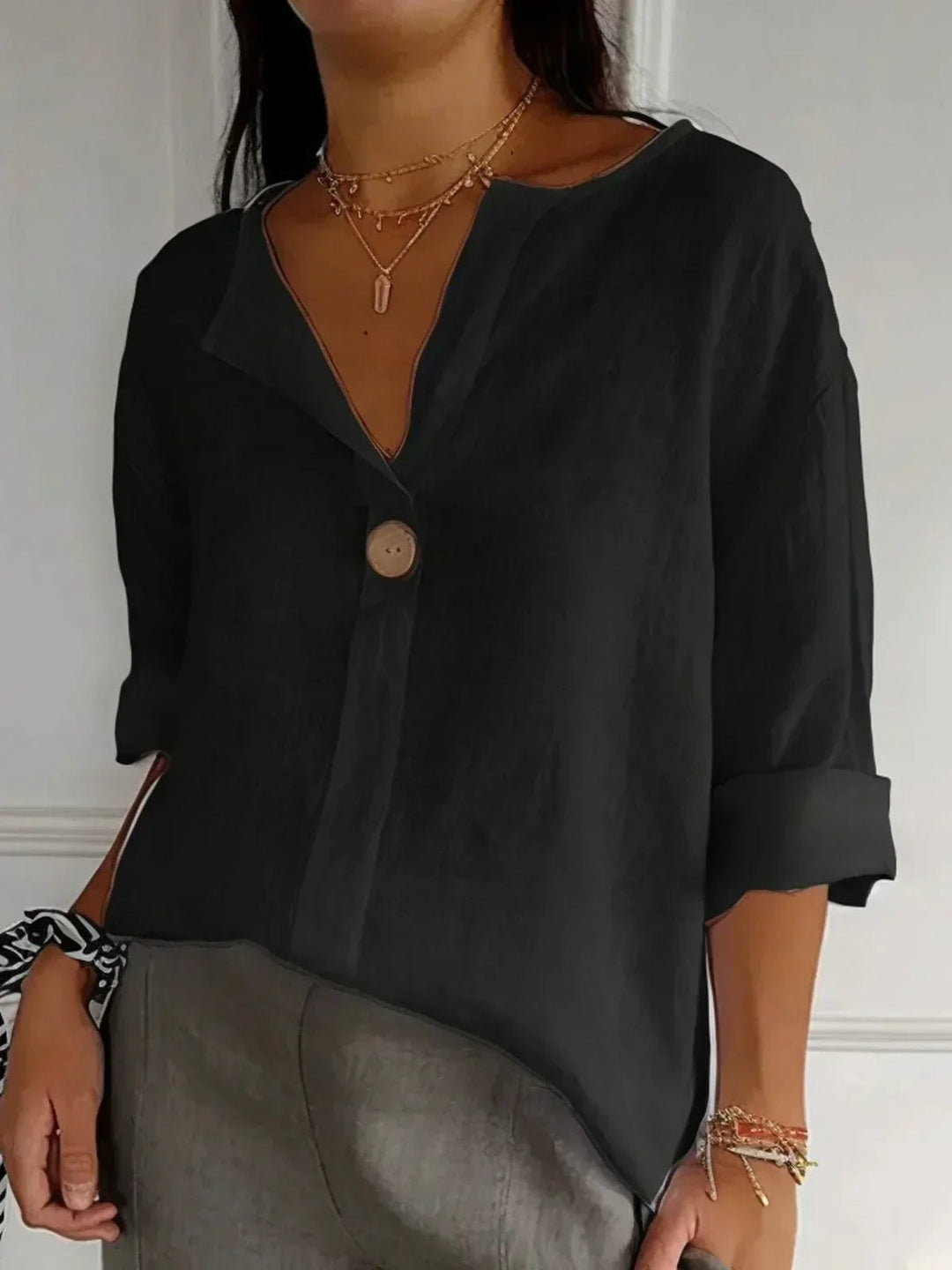 Nora | Elegant V - Neck Blouse - Blouses & Shirts - AUS - 0224 - MOOD Melbourne