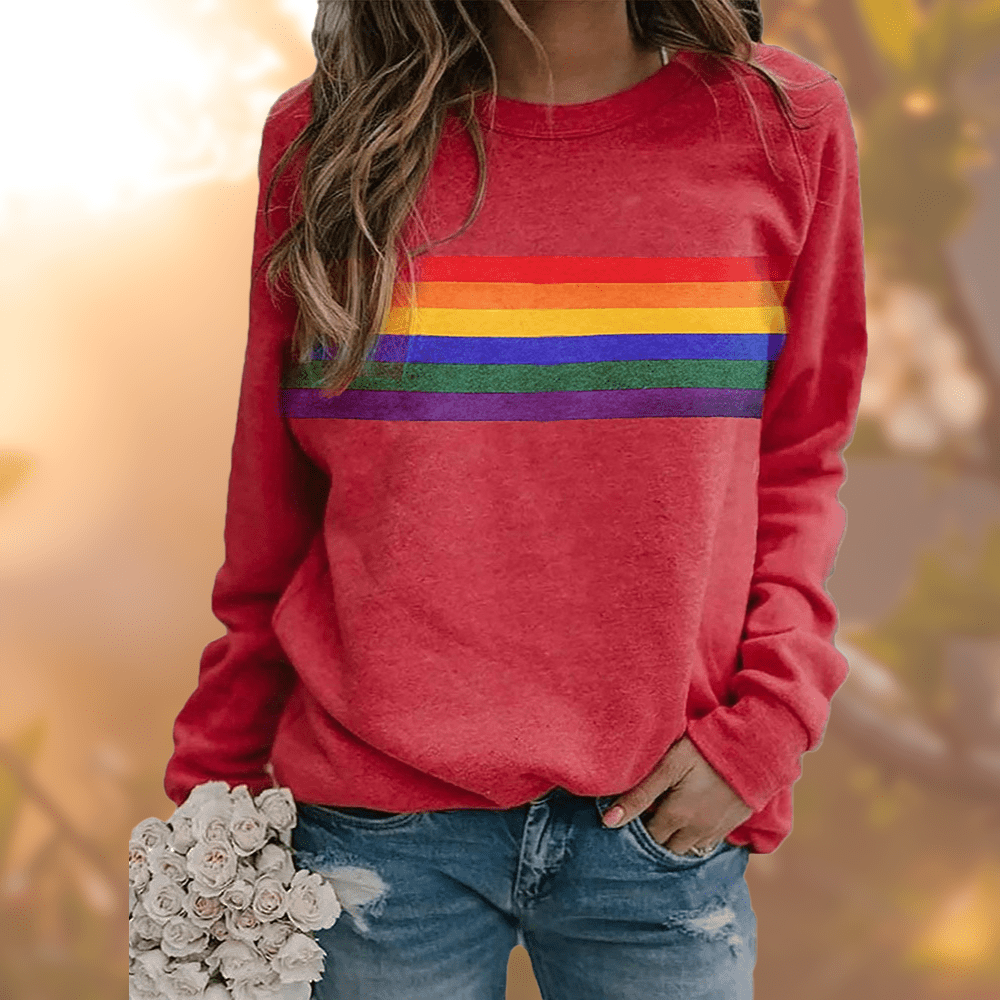 Nova | Rainbow Stripe Sweatshirt - Sweater - MOOD Melbourne
