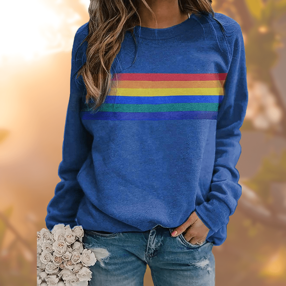 Nova | Rainbow Stripe Sweatshirt - Sweater - MOOD Melbourne