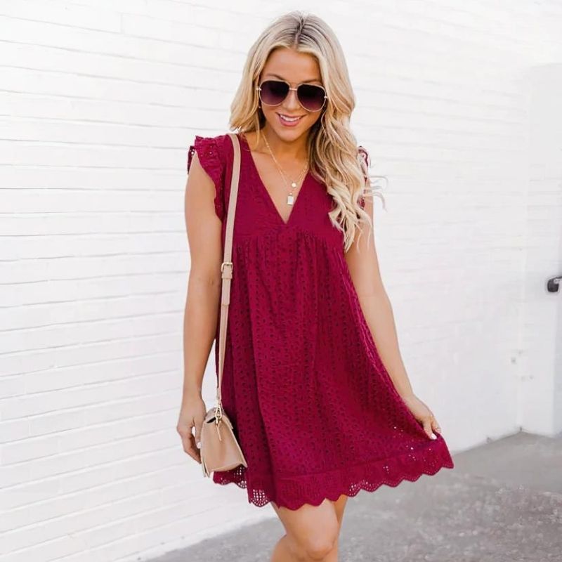Elara | Sleeveless Eyelet Summer Dress