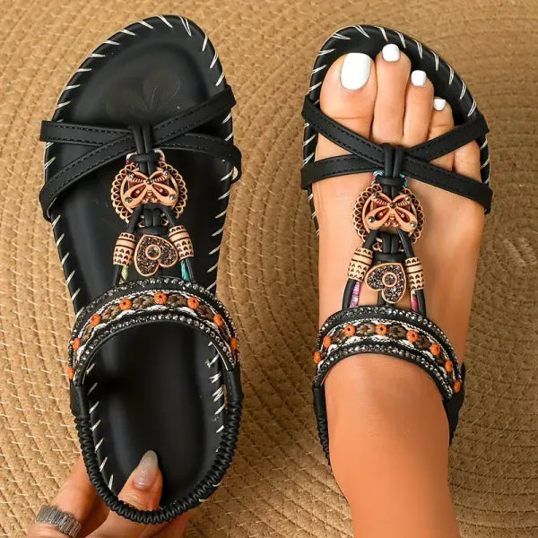 Elora | Boho Beaded Sandals