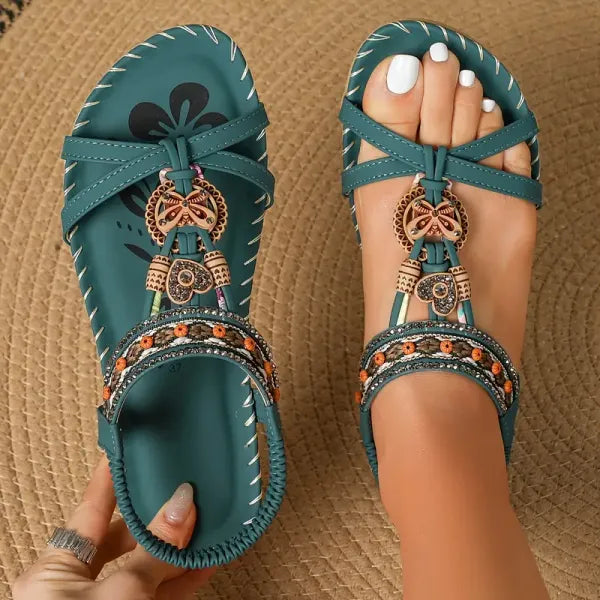 Elora | Boho Beaded Sandals