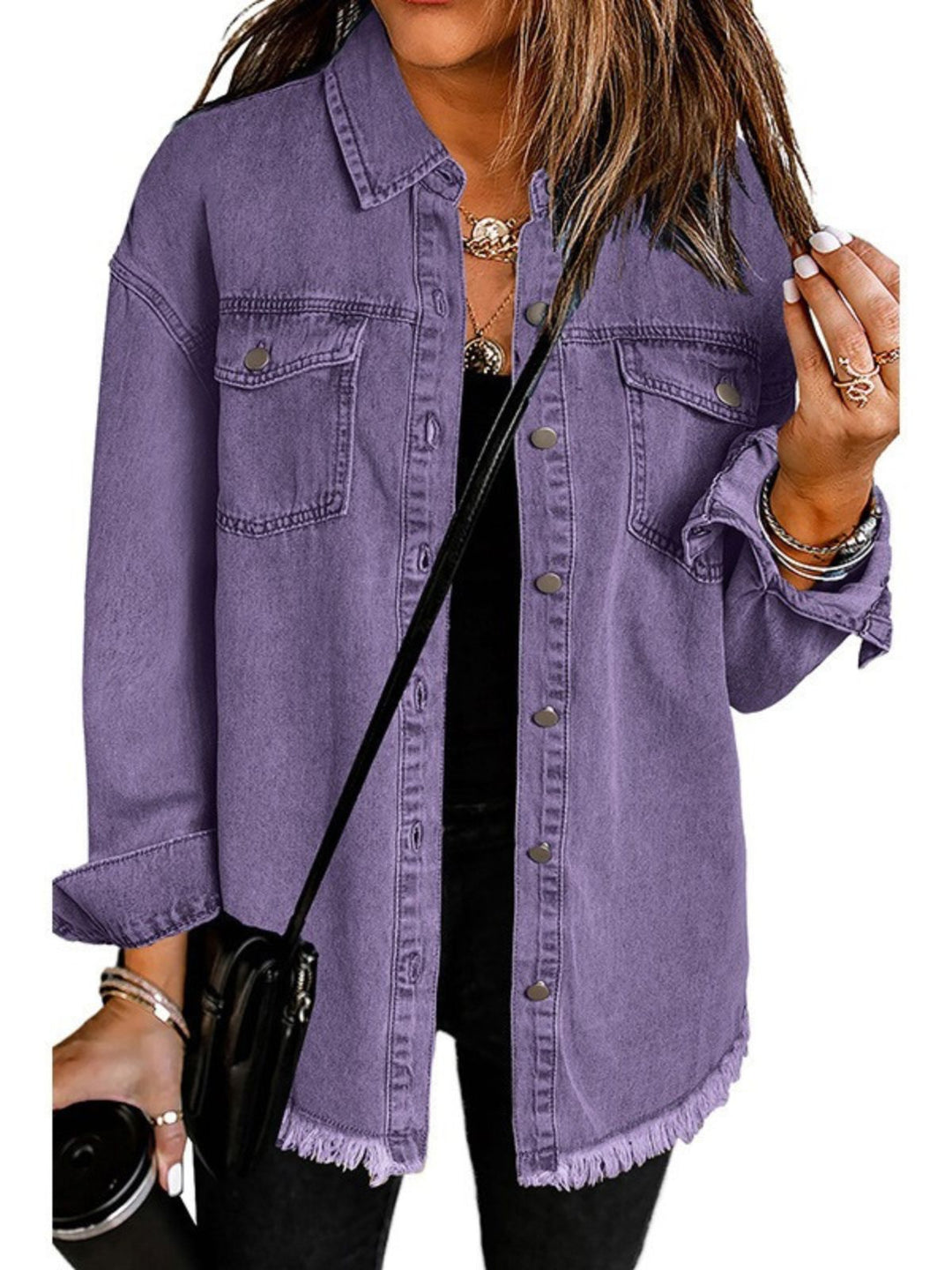 Raya | Frayed Hem Oversized Denim Shirt - Shirt - MOOD Melbourne