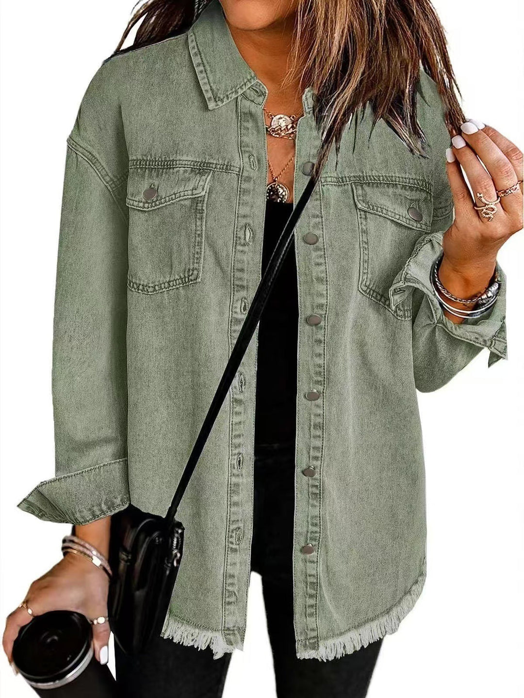 Raya | Frayed Hem Oversized Denim Shirt - Shirt - MOOD Melbourne