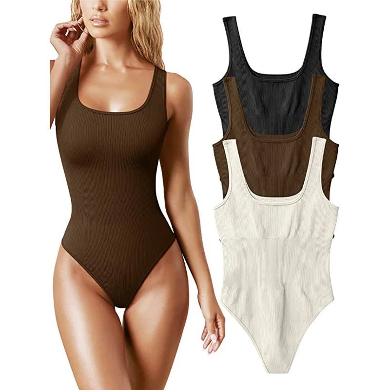 Ribbed Shaper Jumpsuit with Tummy Control - Tops - MOOD Melbourne