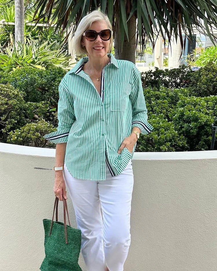 Serena | Relaxed Fit Striped Women’s Shirt - Shirts - MOOD Melbourne