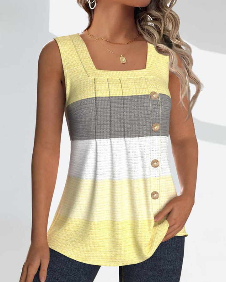 Sienna | Striped Pleated Tank Top - Blouses & Shirts - AUS - 0224 - MOOD Melbourne