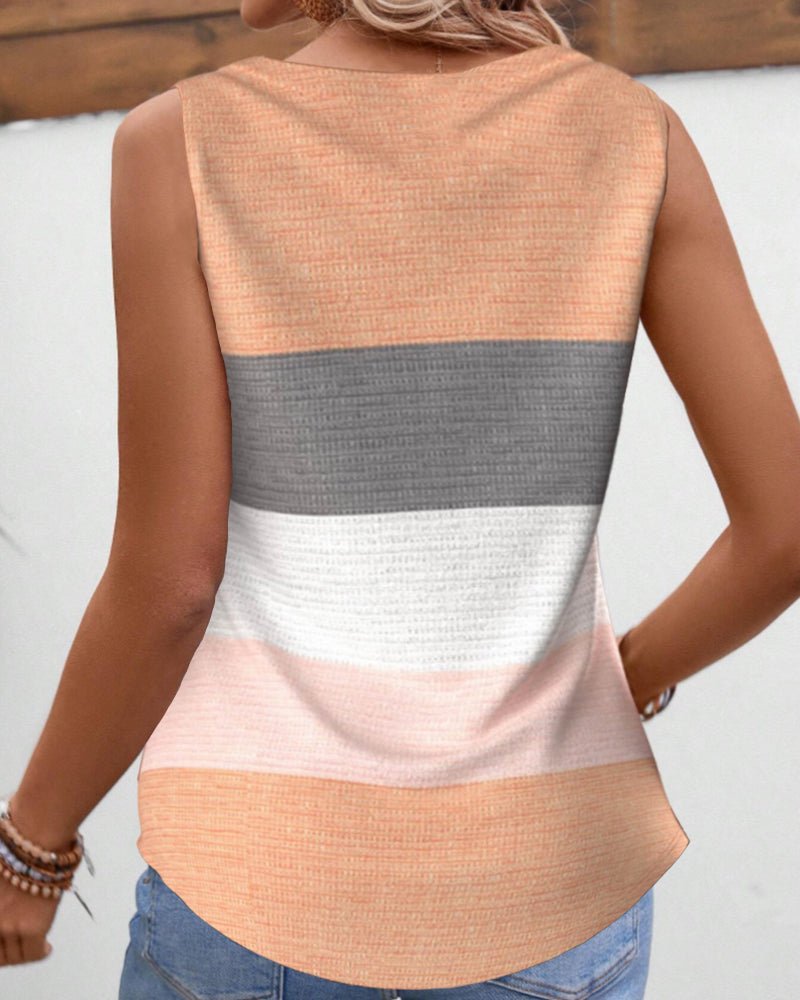 Sienna | Striped Pleated Tank Top - Blouses & Shirts - AUS - 0224 - MOOD Melbourne