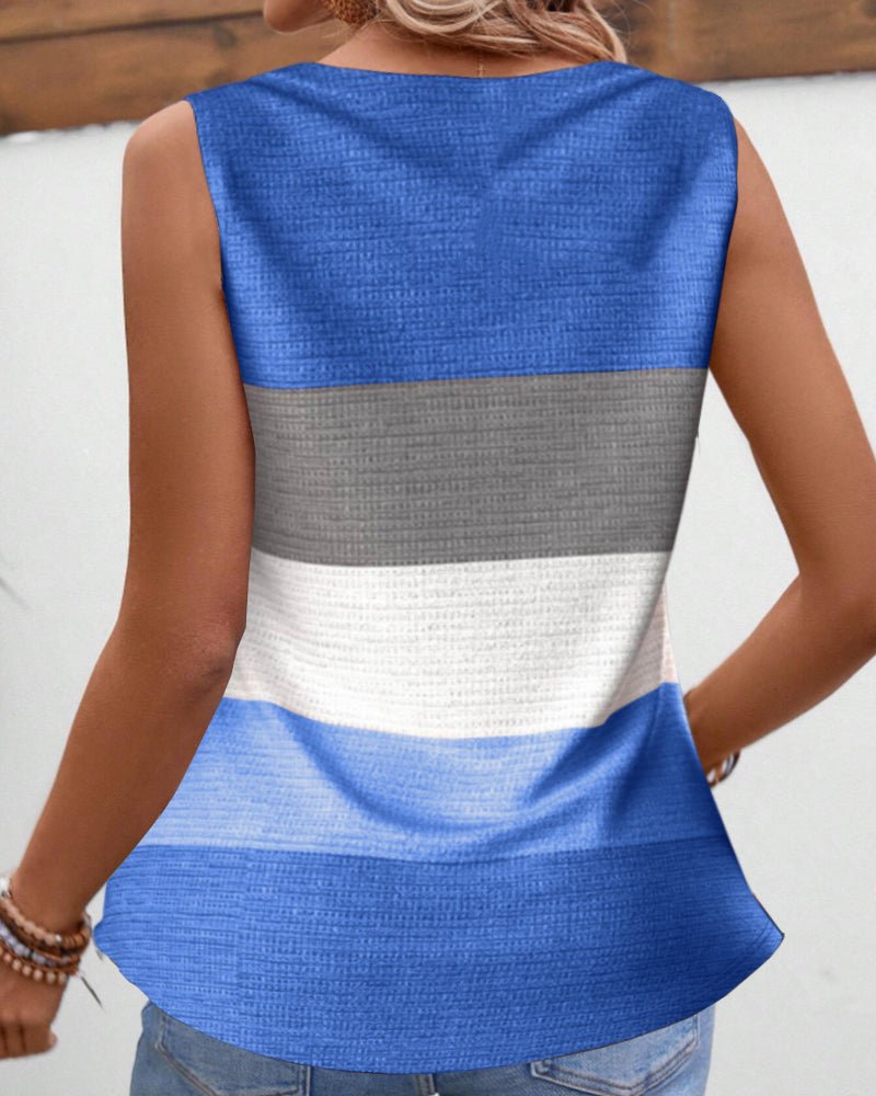 Sienna | Striped Pleated Tank Top - Blouses & Shirts - AUS - 0224 - MOOD Melbourne