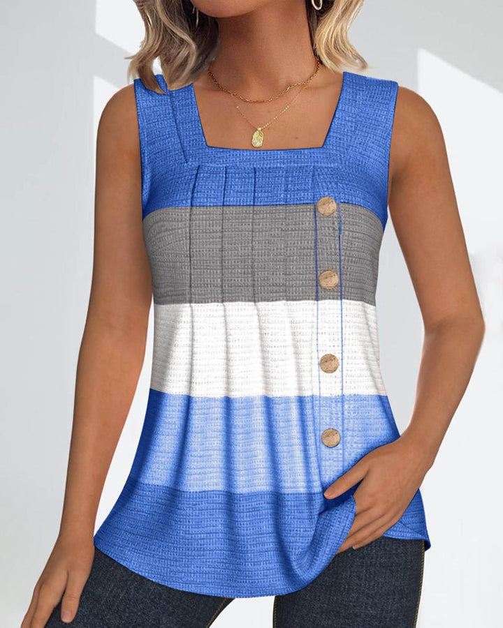 Sienna | Striped Pleated Tank Top - Blouses & Shirts - AUS - 0224 - MOOD Melbourne