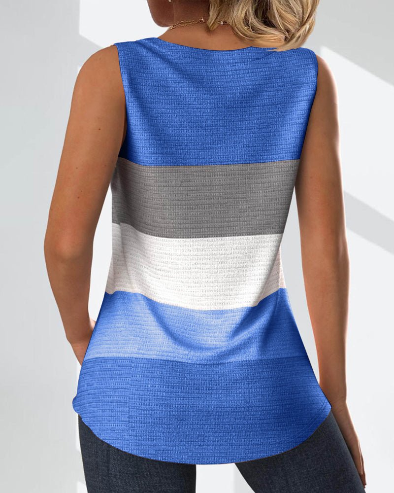 Sienna | Striped Pleated Tank Top - Blouses & Shirts - AUS - 0224 - MOOD Melbourne