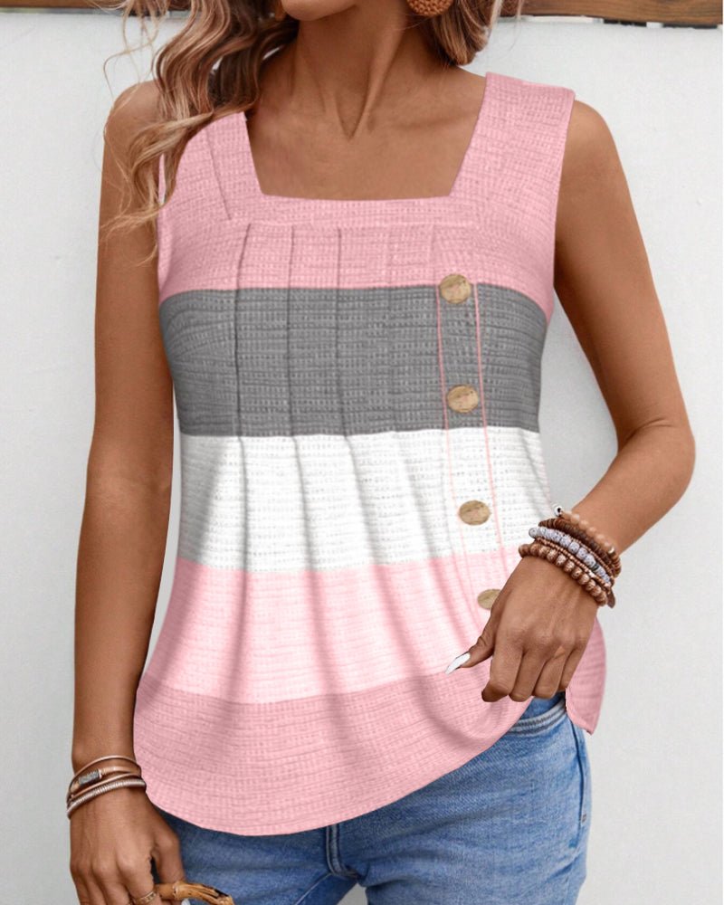 Sienna | Striped Pleated Tank Top - Blouses & Shirts - AUS - 0224 - MOOD Melbourne