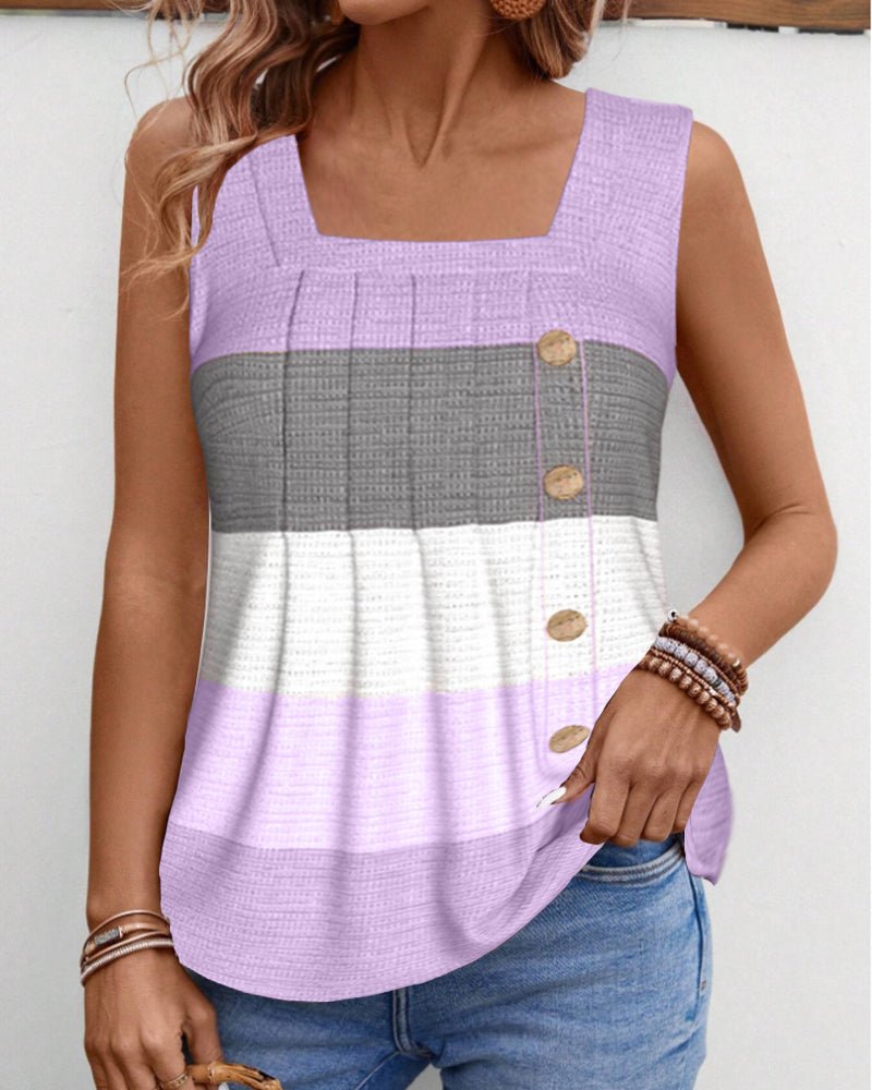 Sienna | Striped Pleated Tank Top - Blouses & Shirts - AUS - 0224 - MOOD Melbourne