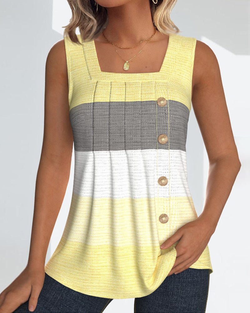 Sienna | Striped Pleated Tank Top - Blouses & Shirts - AUS - 0224 - MOOD Melbourne