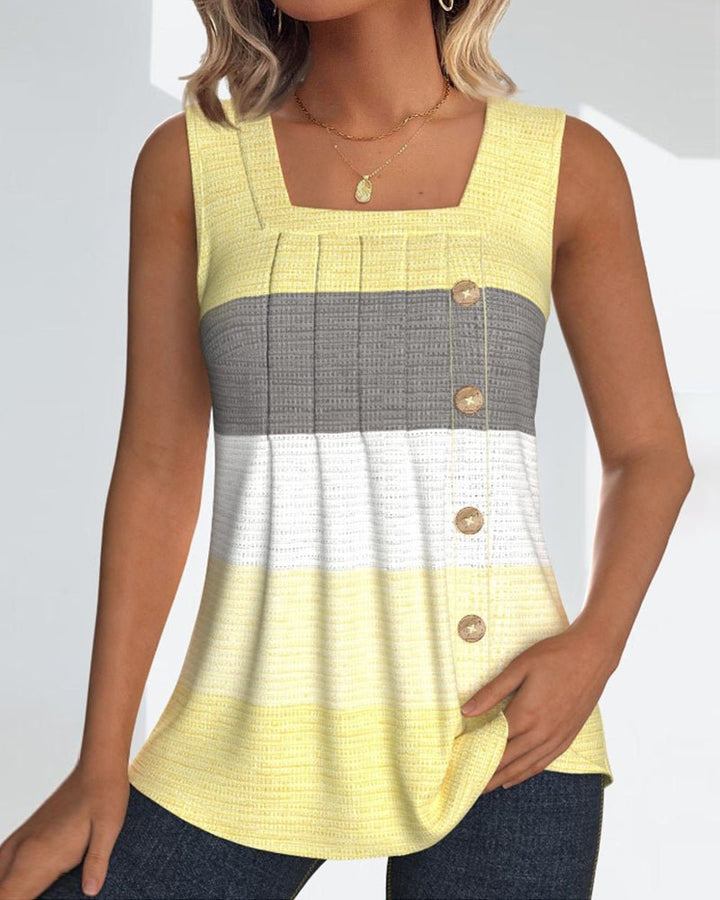 Sienna | Striped Pleated Tank Top - Blouses & Shirts - AUS - 0224 - MOOD Melbourne