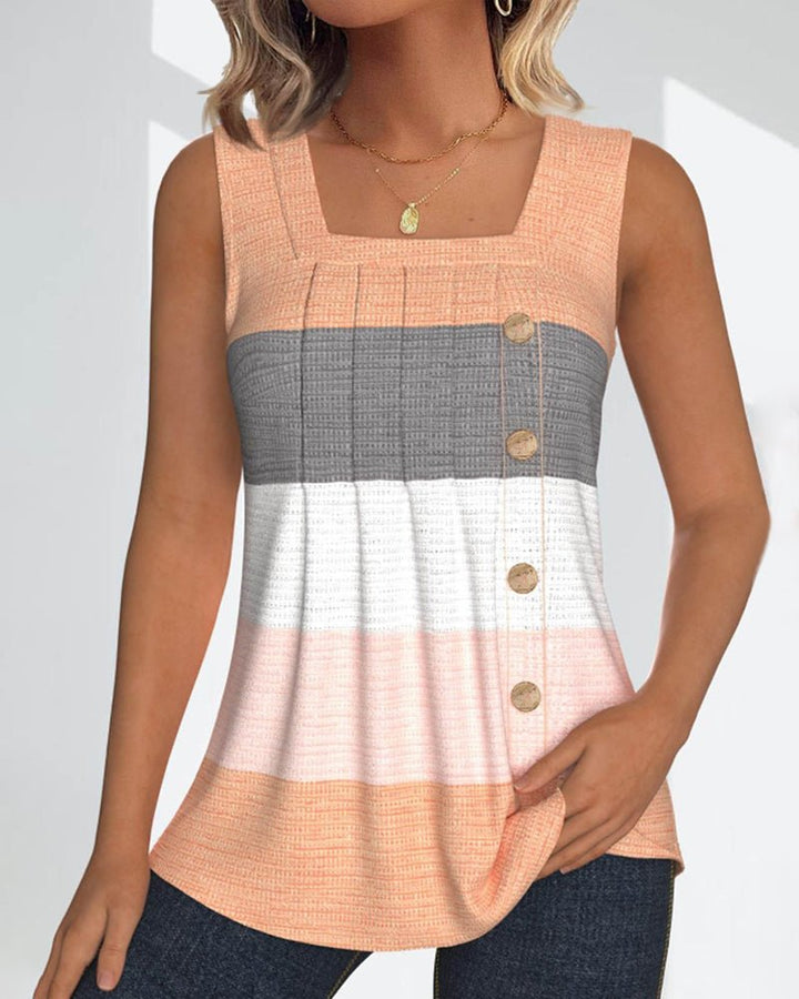 Sienna | Striped Pleated Tank Top - Blouses & Shirts - AUS - 0224 - MOOD Melbourne