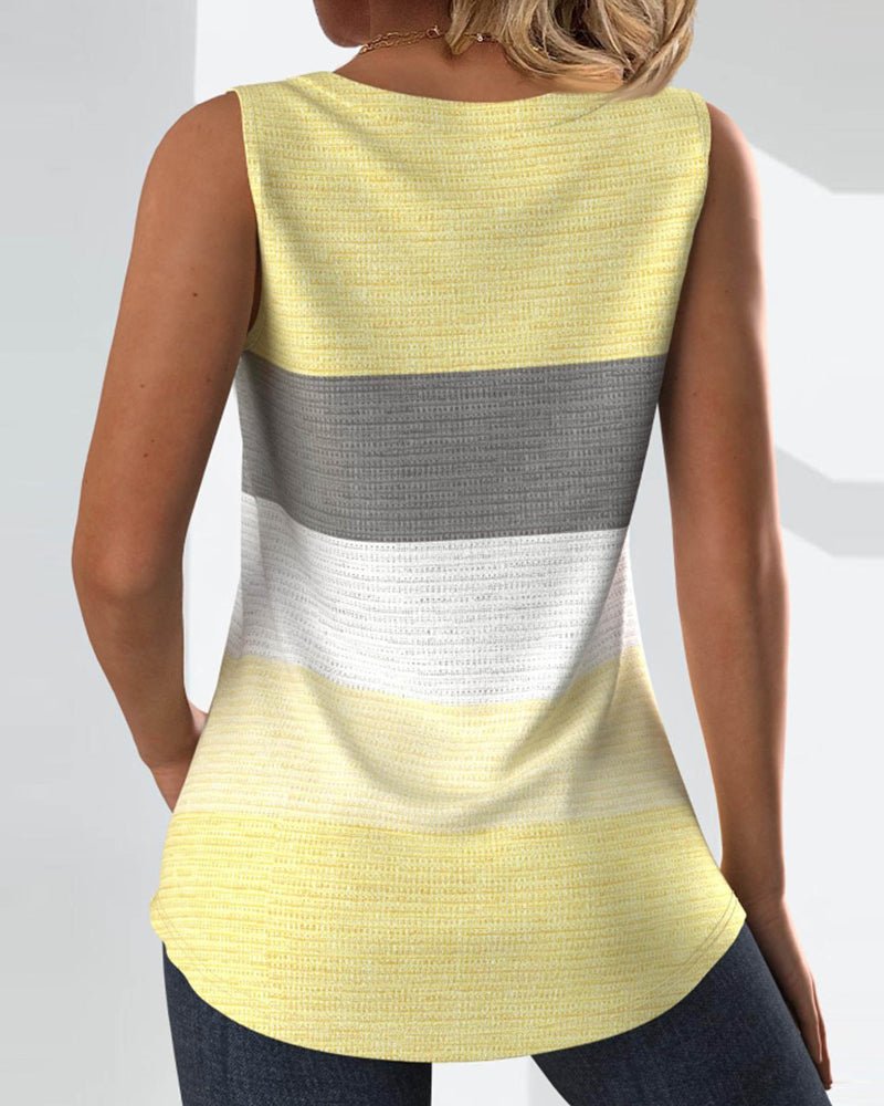 Sienna | Striped Pleated Tank Top - Blouses & Shirts - AUS - 0224 - MOOD Melbourne