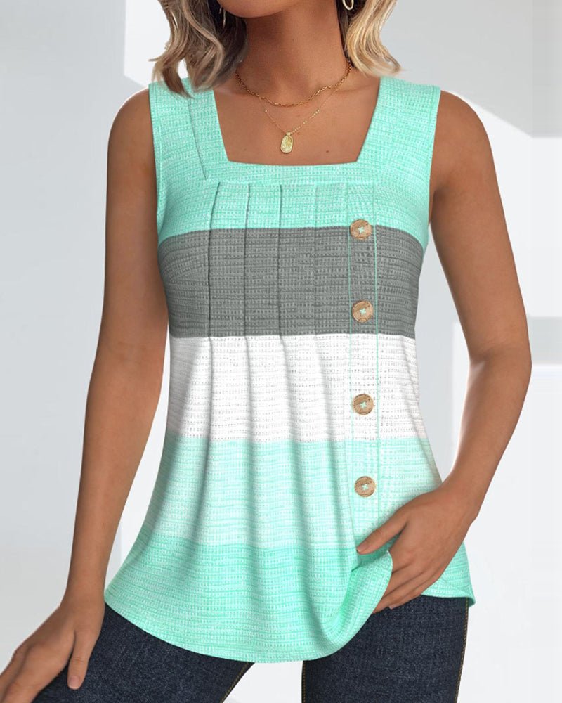 Sienna | Striped Pleated Tank Top - Blouses & Shirts - AUS - 0224 - MOOD Melbourne