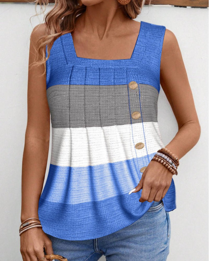 Sienna | Striped Pleated Tank Top - Blouses & Shirts - AUS - 0224 - MOOD Melbourne