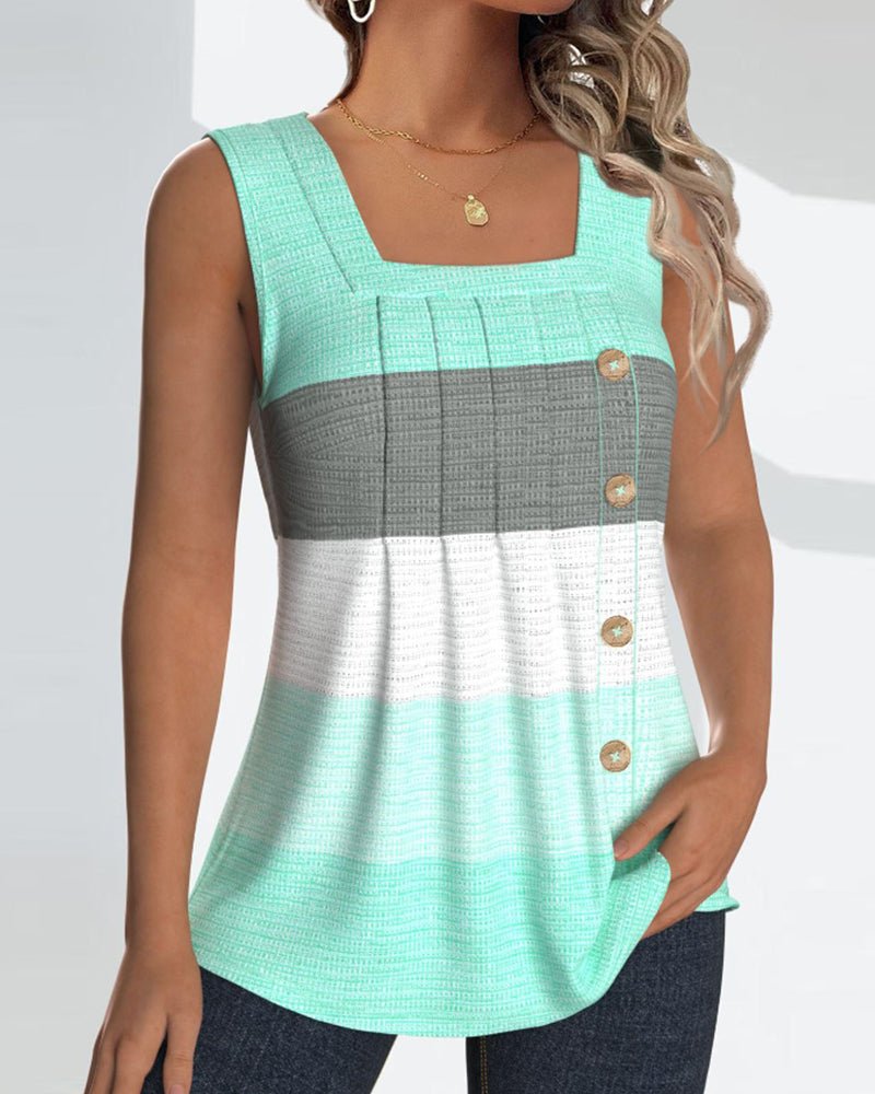 Sienna | Striped Pleated Tank Top - Blouses & Shirts - AUS - 0224 - MOOD Melbourne