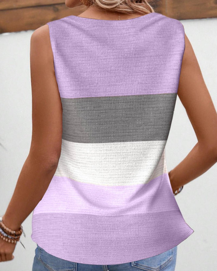 Sienna | Striped Pleated Tank Top - Blouses & Shirts - AUS - 0224 - MOOD Melbourne