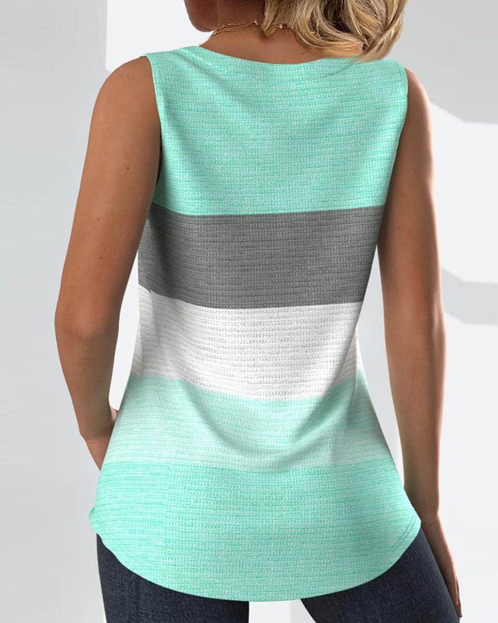 Sienna | Striped Pleated Tank Top - Blouses & Shirts - AUS - 0224 - MOOD Melbourne