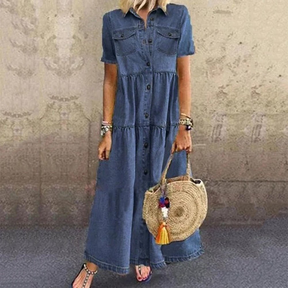 Suzannah | classic slimming denim dress - AUS 113 - MOOD Melbourne