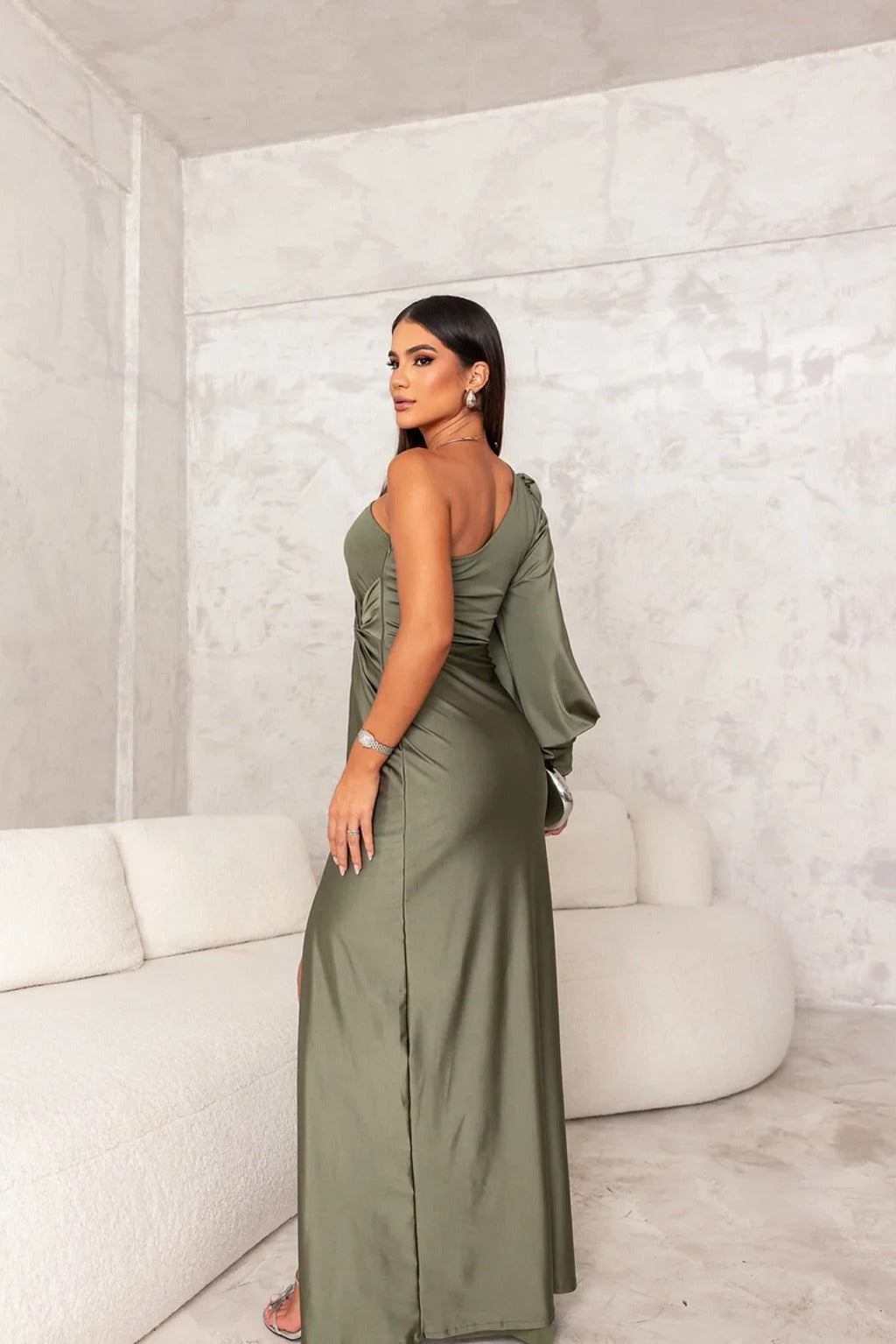 Valencia | One-Shoulder Satin Evening Gown