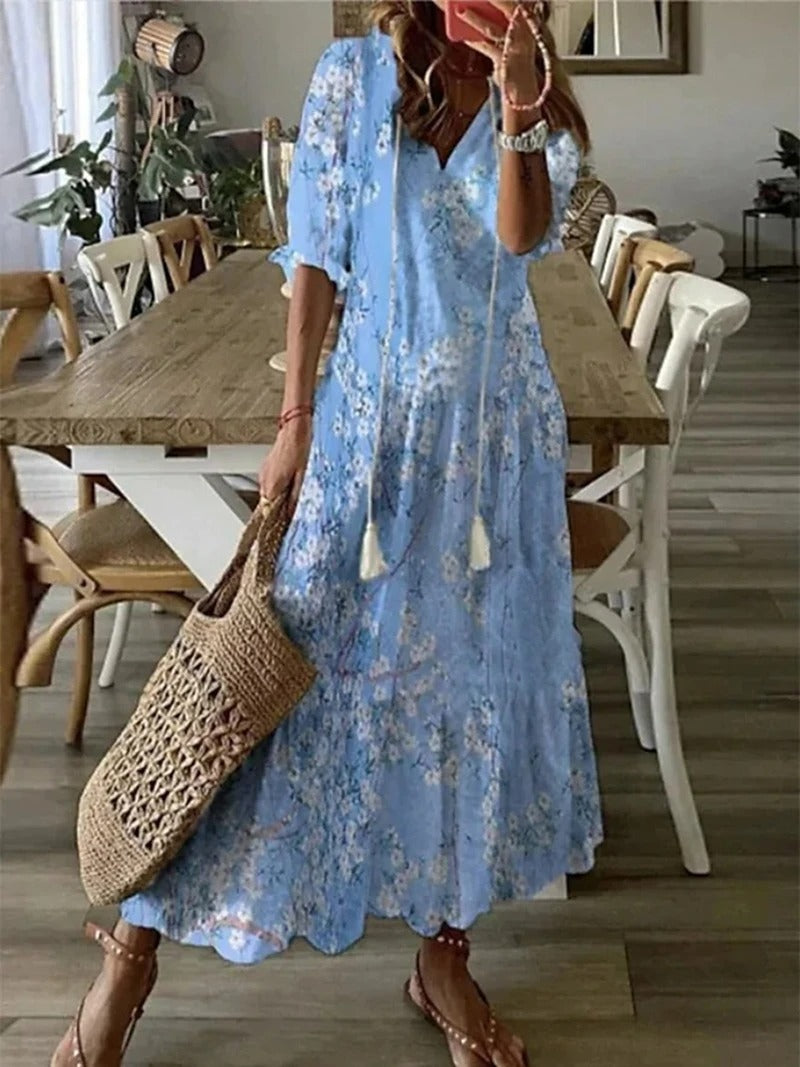 Figure-Flattering Boho Maxi Dress