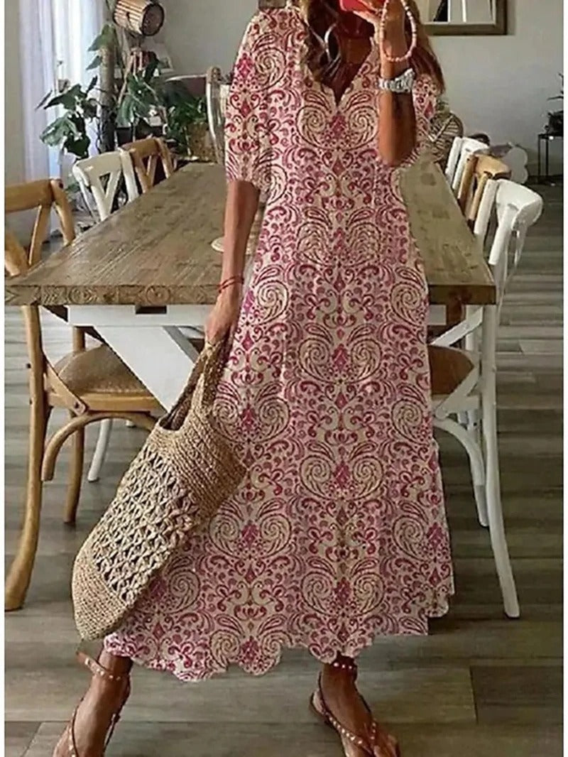 Figure-Flattering Boho Maxi Dress