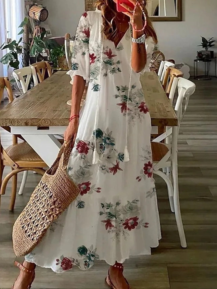 Figure-Flattering Boho Maxi Dress