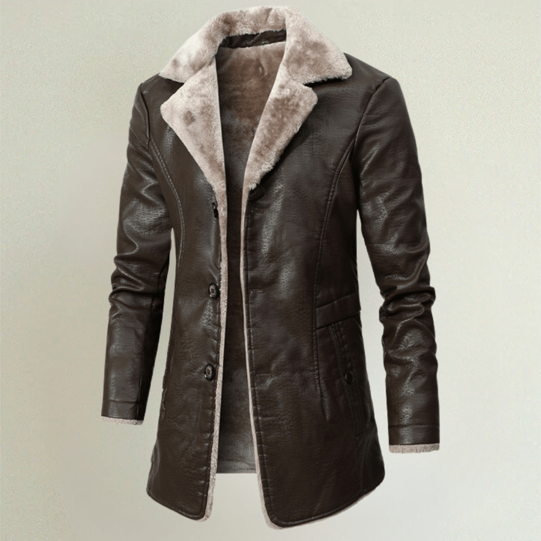 William | Stylish Faux Leather Shearling Coat - Jackets - MOOD Melbourne