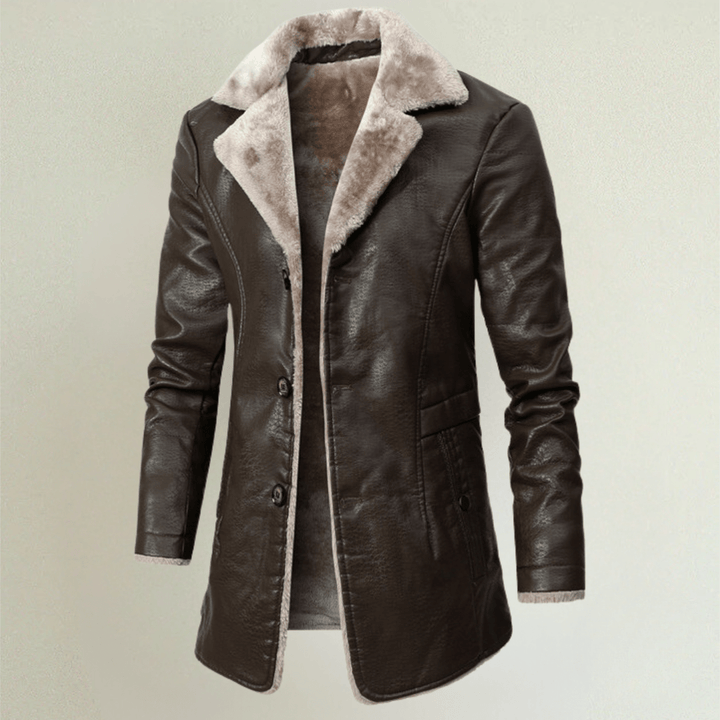 William | Stylish Faux Leather Shearling Coat - Jackets - MOOD Melbourne