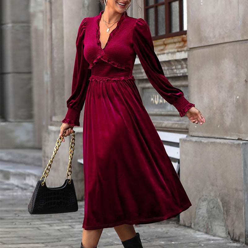 Wine Red Tummy - Tuck Elegance Dress - 100433365900019 - MOOD Melbourne